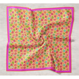 Silk Home 11428-02 Tivil Pembe Turuncu Karma Desen İpek Eşarp