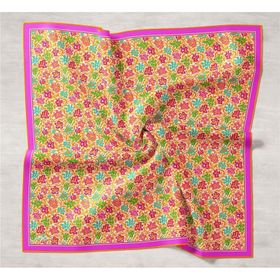 Silk Home 11428-02 Tivil Pembe Turuncu Karma Desen İpek Eşarp