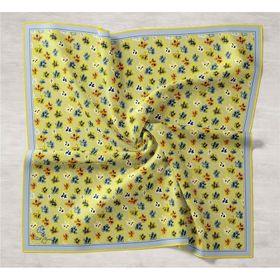 Silk Home 11428-14 Tivil Sarı Karma Desen İpek Eşarp