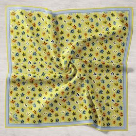 Silk Home 11428-14 Tivil Sarı Karma Desen İpek Eşarp