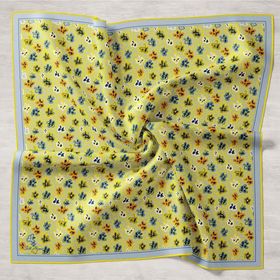 Silk Home 11428-14 Tivil Sarı Karma Desen İpek Eşarp