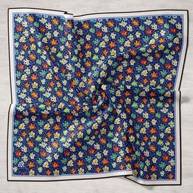 Silk Home 11428-21 Mavi Karma Desen Tivil İpek Eşarp