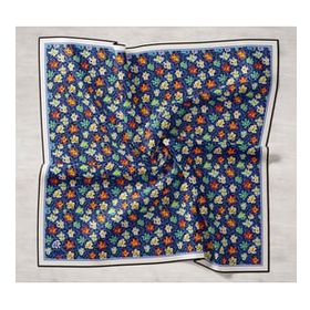 Silk Home 11428-21 Mavi Karma Desen Tivil İpek Eşarp