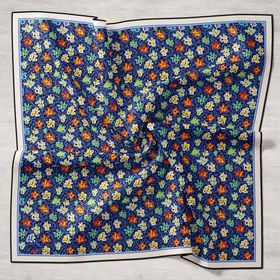 Silk Home 11428-21 Mavi Karma Desen Tivil İpek Eşarp