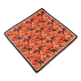 Silk Home 73055-43 Siyah Kırmızı Turuncu Çiçek Desen Soft Eşarp