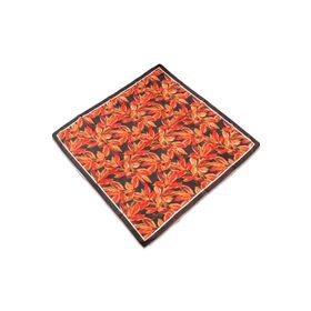 Silk Home 73055-43 Siyah Kırmızı Turuncu Çiçek Desen Soft Eşarp