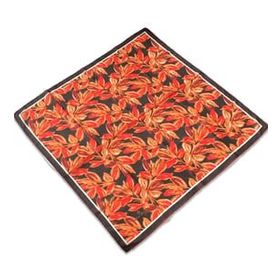 Silk Home 73055-43 Siyah Kırmızı Turuncu Çiçek Desen Soft Eşarp