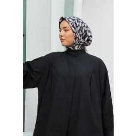 Silk Home SYR22425 Antrasit Yaprak Desenli Tivil İpek Eşarp