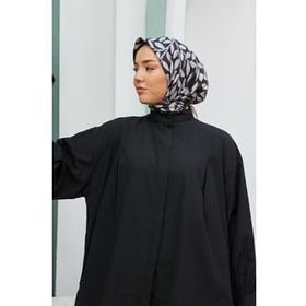 Silk Home SYR22425 Antrasit Yaprak Desenli Tivil İpek Eşarp