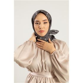 Silk Home SYR26552 Gri Desenli Sura İpek Eşarp