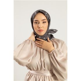 Silk Home SYR26552 Gri Desenli Sura İpek Eşarp