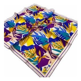 Silk Home SYR26626 Mor-Hardal Yaprak Desen Tivil İpek Eşarp