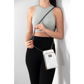 Silver Polo NV1011 Beyaz Antrasit Kadın Askılı Cüzdan