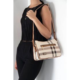Silver Polo NV818 Krem Taba Kadın Çapraz Çanta
