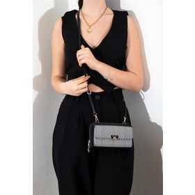 Silver Polo NV921 Siyah Siyah Kadın Askılı Cüzdan