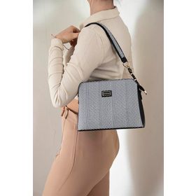 Silver Polo NV937 Siyah- Siyah Beyaz Kadın Omuz Çantası