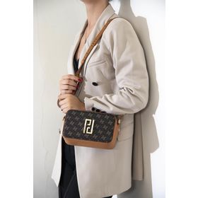 Silver Polo SP1078 Kahve Sarı Açık Taba Kadın Çapraz Çanta