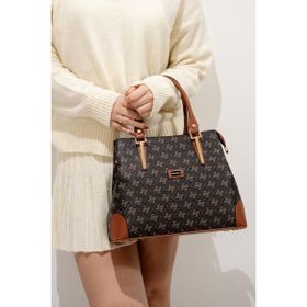 Silver Polo SP667 Kahve Sarı Taba Kadın El Çantası