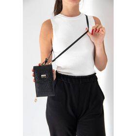 Silver Polo SP889 Siyah - Siyah Kadın Askılı Cüzdan
