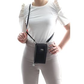 Silver Polo SP889 Siyah - Siyah Kadın Askılı Cüzdan