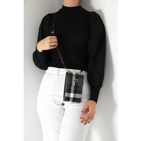 Silver Polo SP889 Siyah - Siyah Kadın Askılı Cüzdan