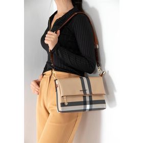 Silver Polo SP963 Bej Taba Kadın Çapraz Çanta