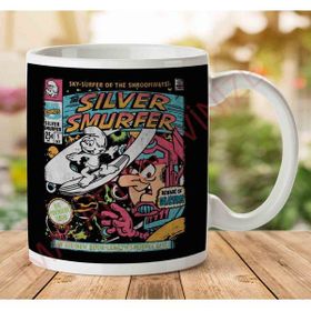 Silver Smurfer the Smurfs Silver Surfer Baskılı Kupa