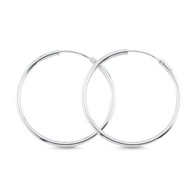 Silverlina Gümüş 30mm Sade Halka Küpe