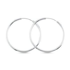 Silverlina Gümüş 30mm Sade Halka Küpe