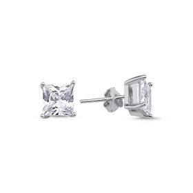 Silverlina Gümüş 7mm Zirkon Kare Tektaş Küpe