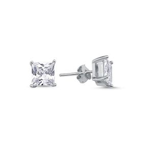 Silverlina Gümüş 7mm Zirkon Kare Tektaş Küpe