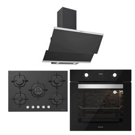 Silverline 3420 Classy 60 - CS5365B01 - BO6502B02 Siyah 3'lü Cam Ankastre Set