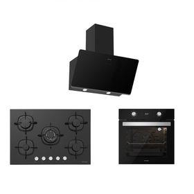 Silverline 3457 - CS5365B01 -BO6504B01 3'lü Siyah Ankastre Set