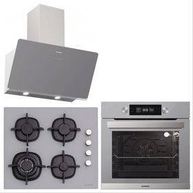 Silverline 3457 Soho 60-CS5365S01-BO6502S02 3'lü Gri Cam Ankastre Set