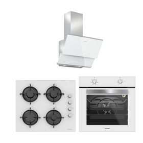 Silverline 3490 Oslo Beyaz Cam Ankastre Set