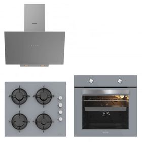Silverline BO6501S01-3481-CS5349S01 3'lü Gri Ankastre Set