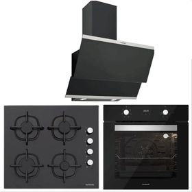 Silverline BO6502B01 - CS5343B01 - 3420 Classy 60 Siyah Cam Ankastre Set