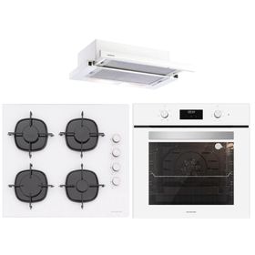 Silverline BO6502W01 - CS5335W01 - 1140 Crystal Line 60 Beyaz Ankastre Set