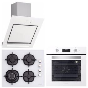 Silverline BO6502W02 CS5429W01 3261 Andromeda 60 cm Beyaz Cam Ankastre Set