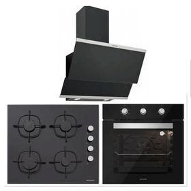 Silverline BO6503B01 - CS5335b01 - 3420 Classy 60 3'lü Siyah Ankastre Set