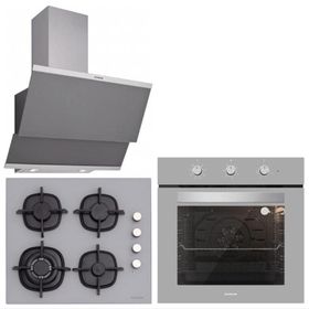 Silverline BO6503S01-CS5429S01-3420 Classy 3'lü Gri Cam Ankastre Set