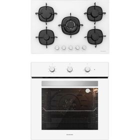 Silverline BO6503W01 - CS5365W01 Beyaz 2'li Cam Ankastre Set