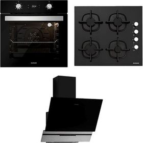 Silverline BO6504B01 - CS5343B01 2'li Siyah Ankastre Set