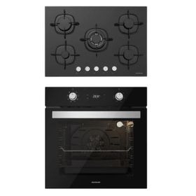 Silverline BO6504B01 - CS5365B01 2'li Siyah Ankastre Set