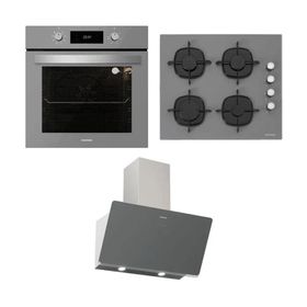 Silverline BO6504S01 - CS5335S01 - 3457 Soho 60 3'lü Gri Ankastre Set