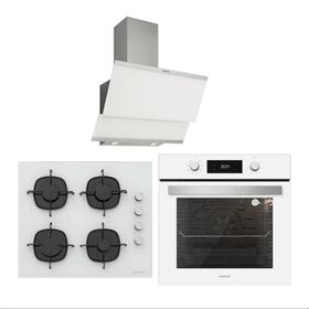 Silverline BO6504W01 - CS5335W01 - 3420 Classy 60 Beyaz Cam Ankastre Set