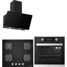 Silverline BO6505B01 - CS5426B01 - 3457 Soho 80 Siyah Ankastre Set