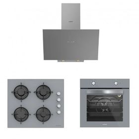 Silverline BO65E1S01 - CS5349S01 - 3481 Flam 60 3'lü Gri Ankastre Set