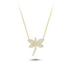 Silver&Silver Altın Kaplama Kelebek Gümüş Kolye