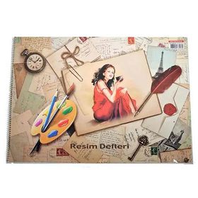 Sim 35x50 Spiralli Karton Kapak 15 Yaprak 1 Adet Resim Defteri